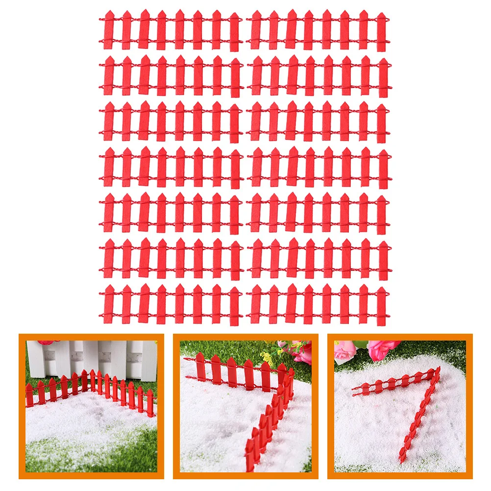 

20 Pcs Small Wooden Fence Garden Border Edging Ornaments Outdoor for Decoration Miniature Model Artificial Picket