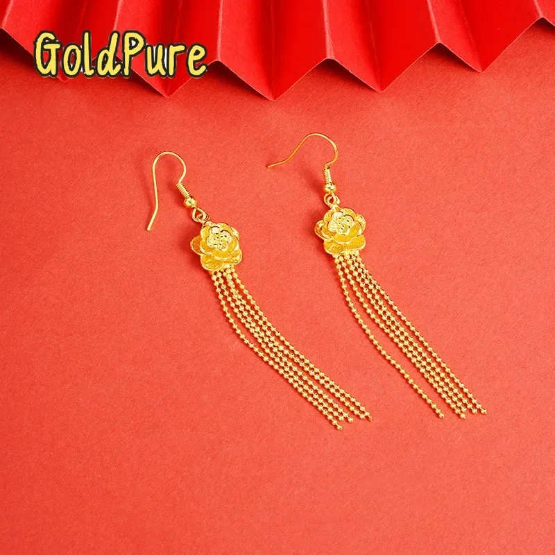 

Серьги-кисточки Goldpure Luxury 24K 9999 из чистого золота 9999 пробы для женщин