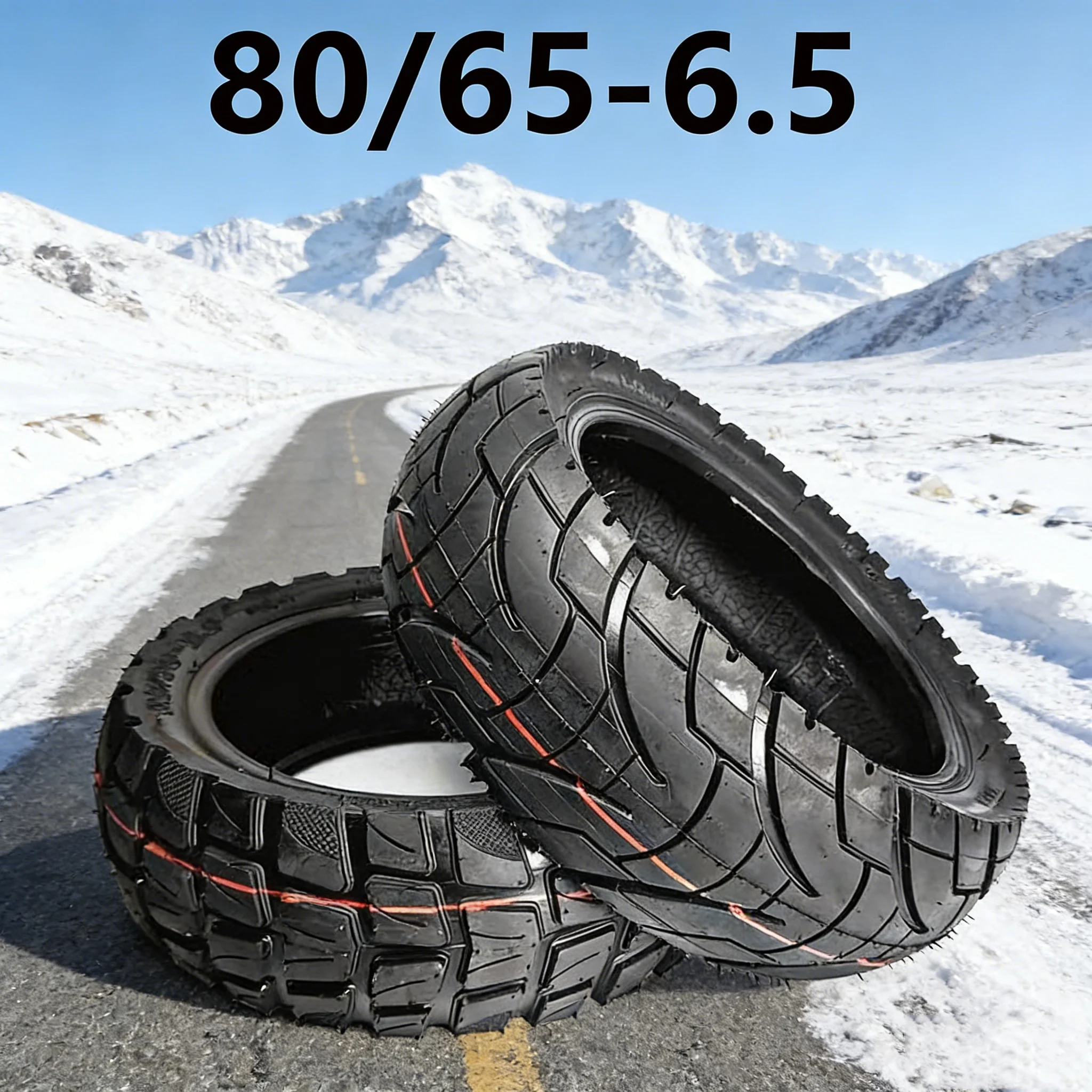 80/65-6.5 Off Road Tubeless Tyre 10 Inch Road Vacuum Tire for Electric Scooter Balance Car Accessories