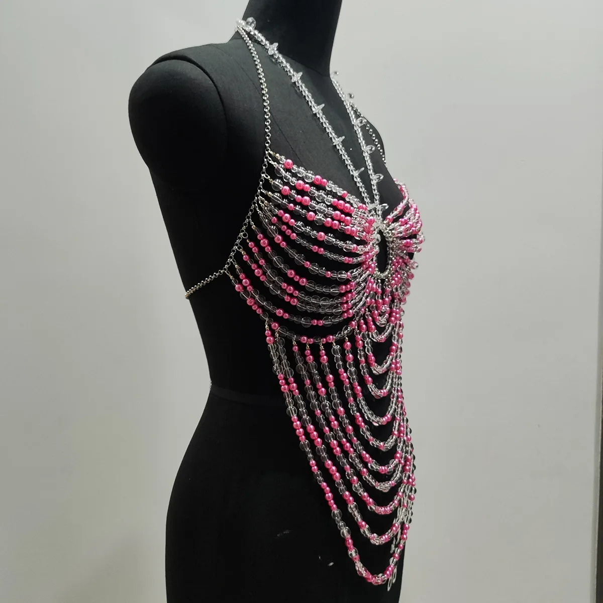 Body Jewelry Europe And The United States Exaggerated Sexy Bikini Pearl Totally Hand-made Beach Holiday Personalized Fashion Bra