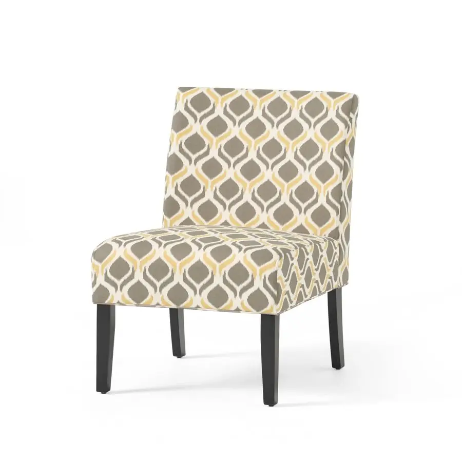 Chaise de salle à manger en tissu Kassi, jaune gris