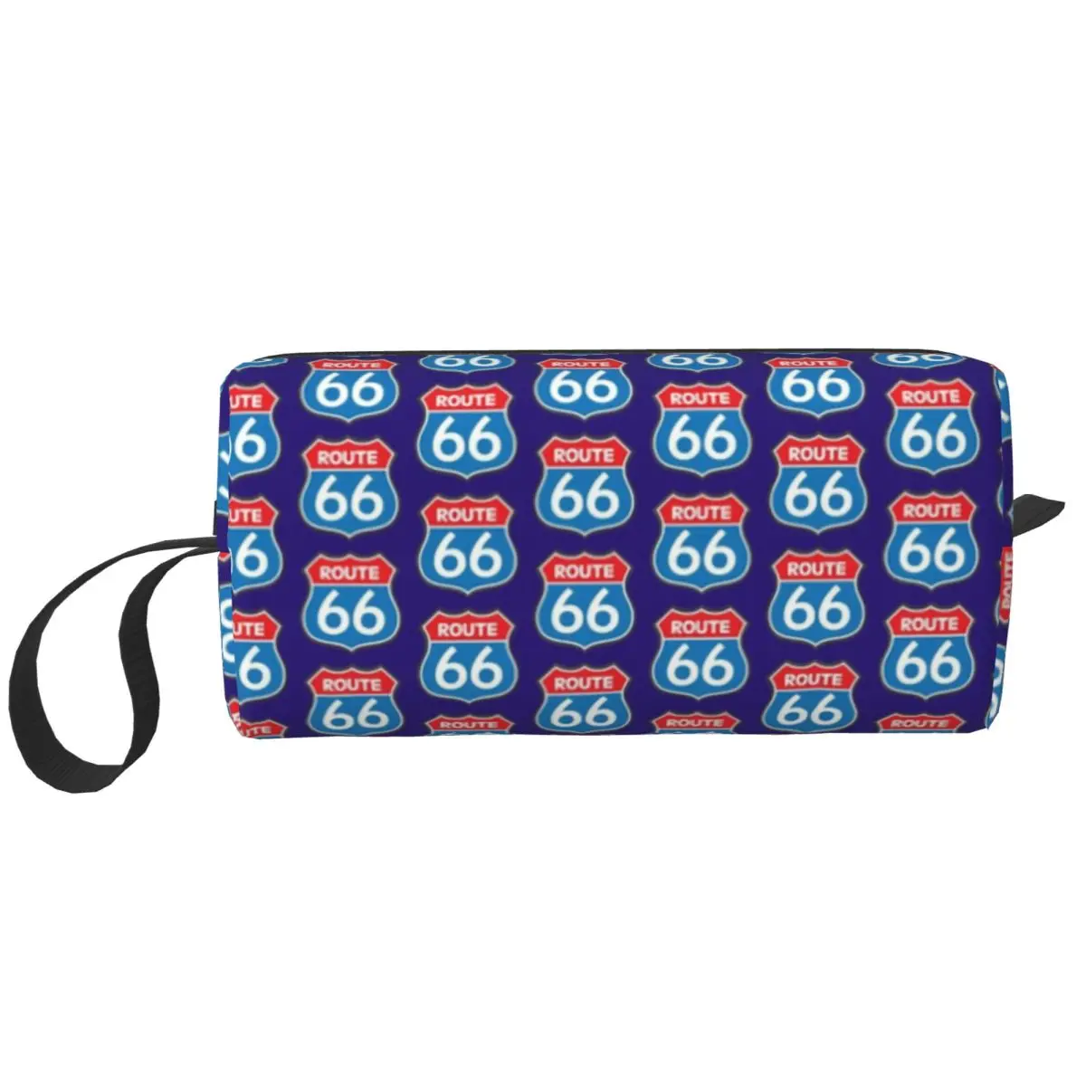 Custom Cool Route 66 Travel Cosmetic Bag Women US Numbered Highways Makeup Toiletry Organizer Ladies Beauty Storage Dopp Kit