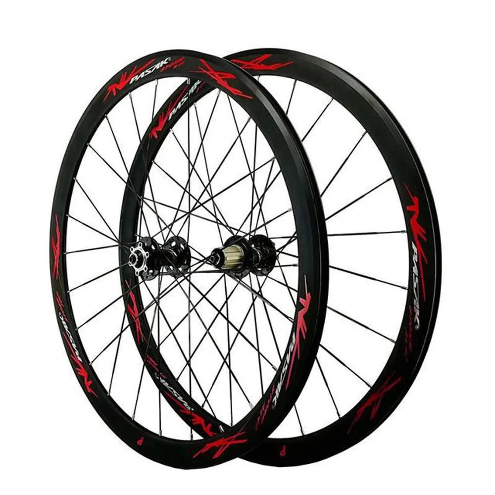 Pasak 700C Wheel Set 6-bolts Disc Brake 24 Holes Flat Spokes Presta Valve Nozzel 60mm Rim Depth 40mm 25c 28c Tire 12s HG core