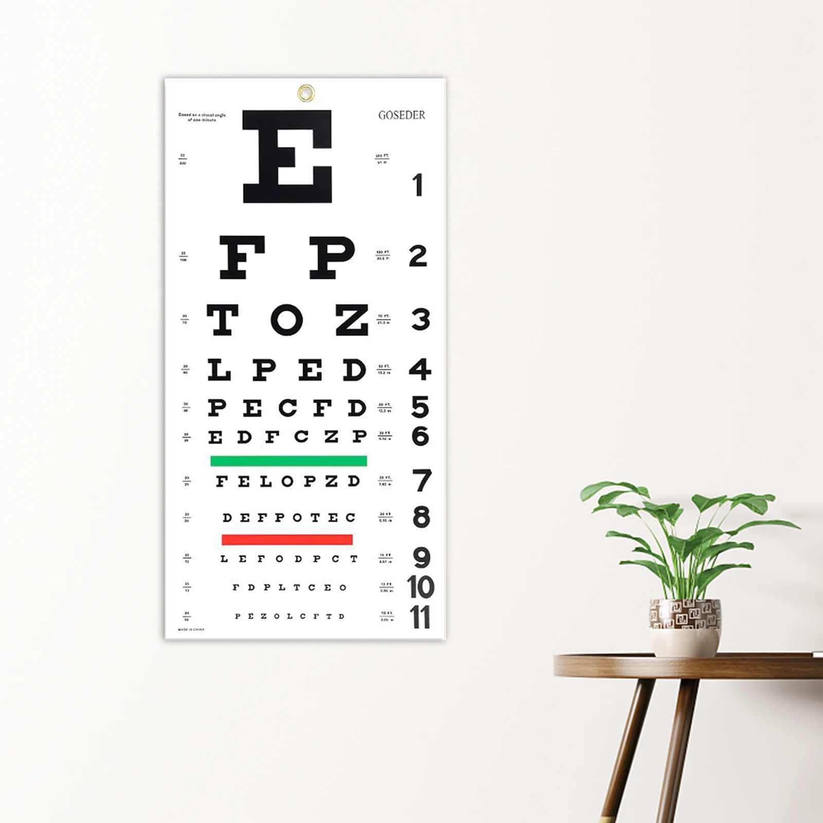Eye Chart Visual Standardized Eye Far Near Vision Acuity Chart Eye Testing Chart for School Doctor's Office Physical Examination