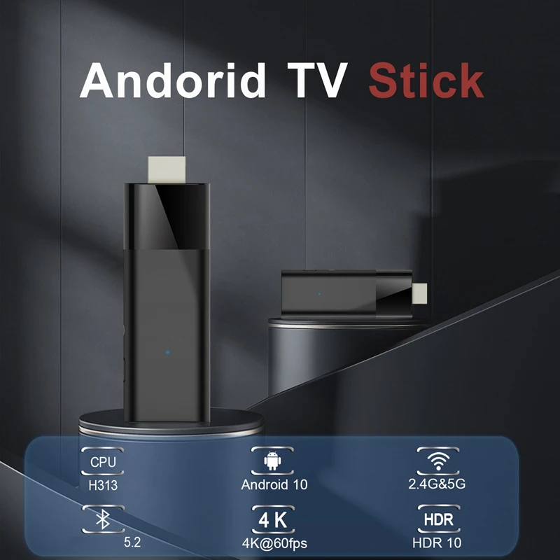 Q6 Mini TV Stick Android 10 2.4G+5G Wifi+BT4.0 H313 Quad Core A53 Smart TV Box Android TV Stick PK DQ03