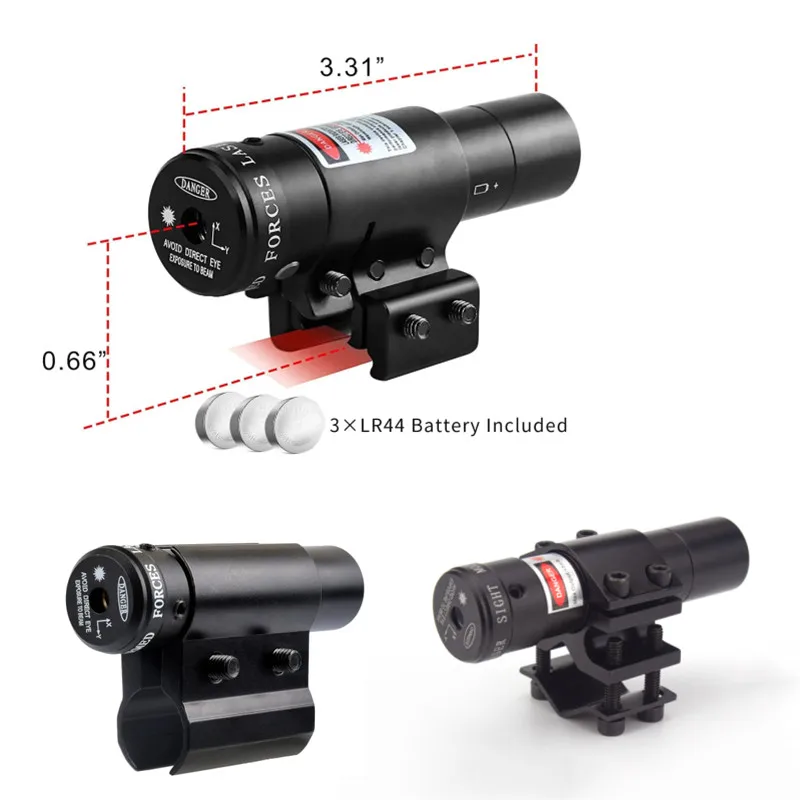 Red Dot Rifle Laser Sight Hunting puntatore Laser Rifle Mount mirino Laser regolabile 11/20mm Rail con batteria ricaricabile