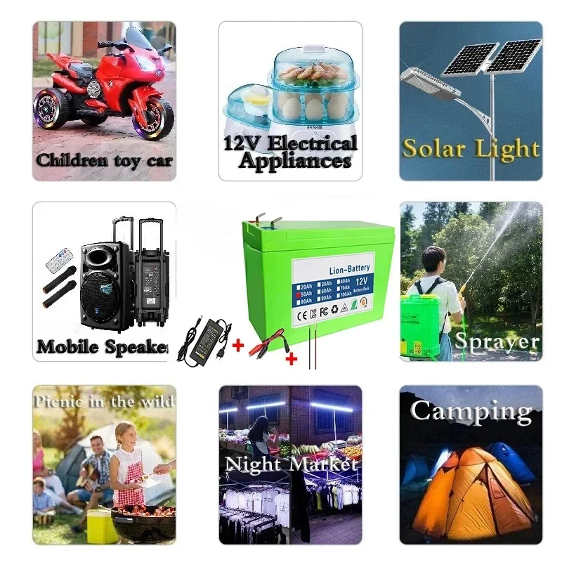For Solar Energy Electric Vehicle Li-ion Battery New 18650 3S6P 12V 100Ah Lithium Battery Pack Built-in 30A BMS