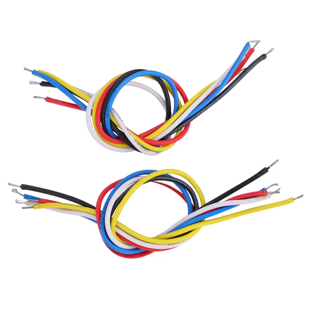 10PCS 19cm Length Guitar Circuit Wire Red, Black, Blue, Yellow, White(Each Color 2Pcs) Plastic + Metal Inner Circuit Wire