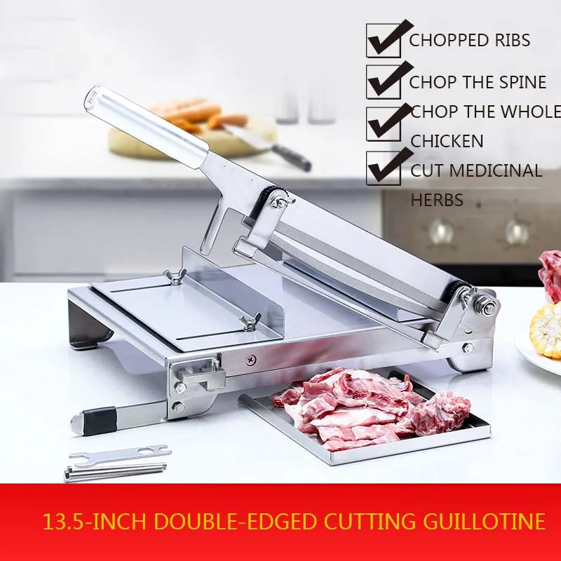 Chicken Duck Fish And Sheep Bone Cutting Saw 13.5 Inch Meat Slicer Manual Cutting MachineStainless Steel Bone Slicer