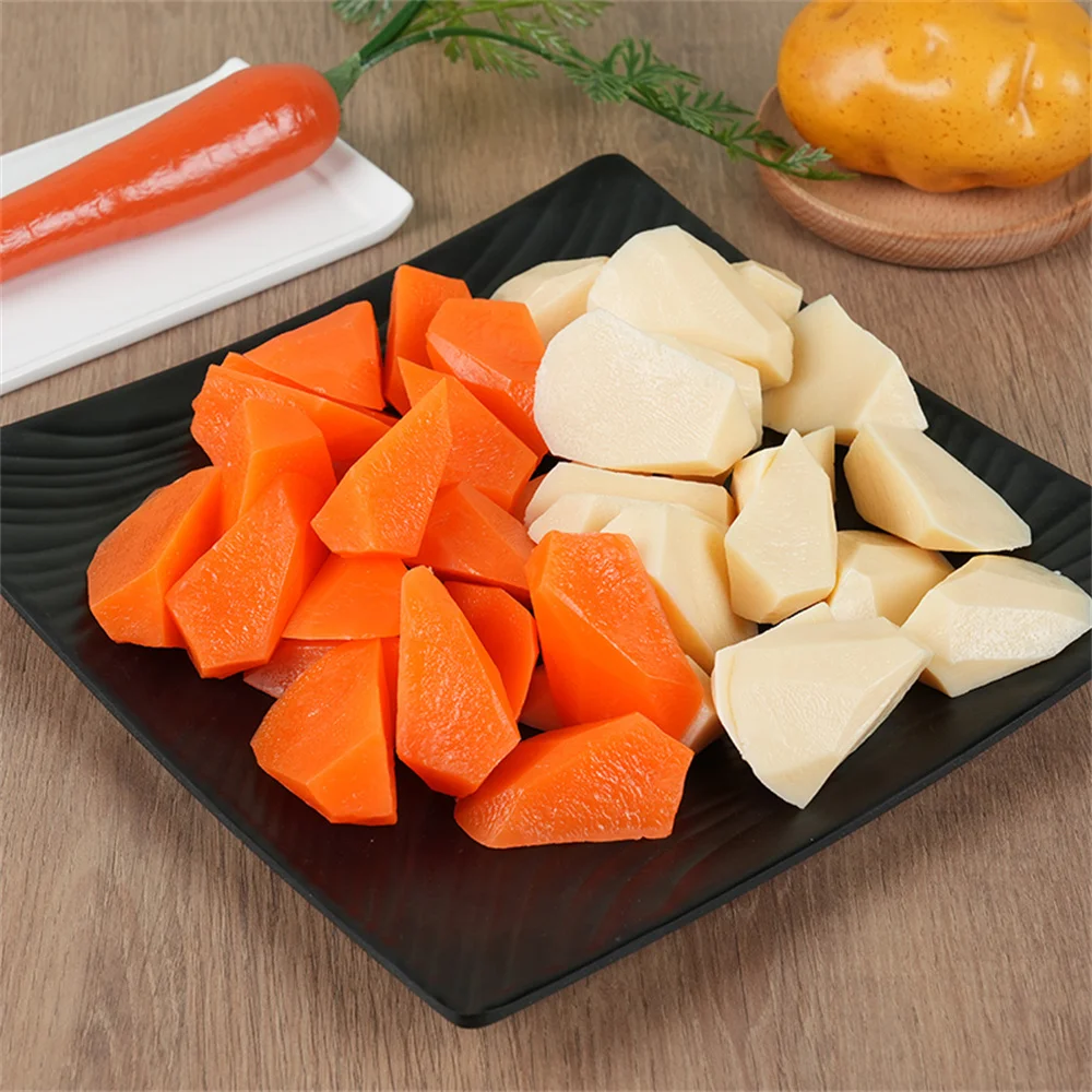 

10 Pcs/Lot fake artificial simulation vegetables props Kitchen restaurant decoration potato carrot slices vegetables model