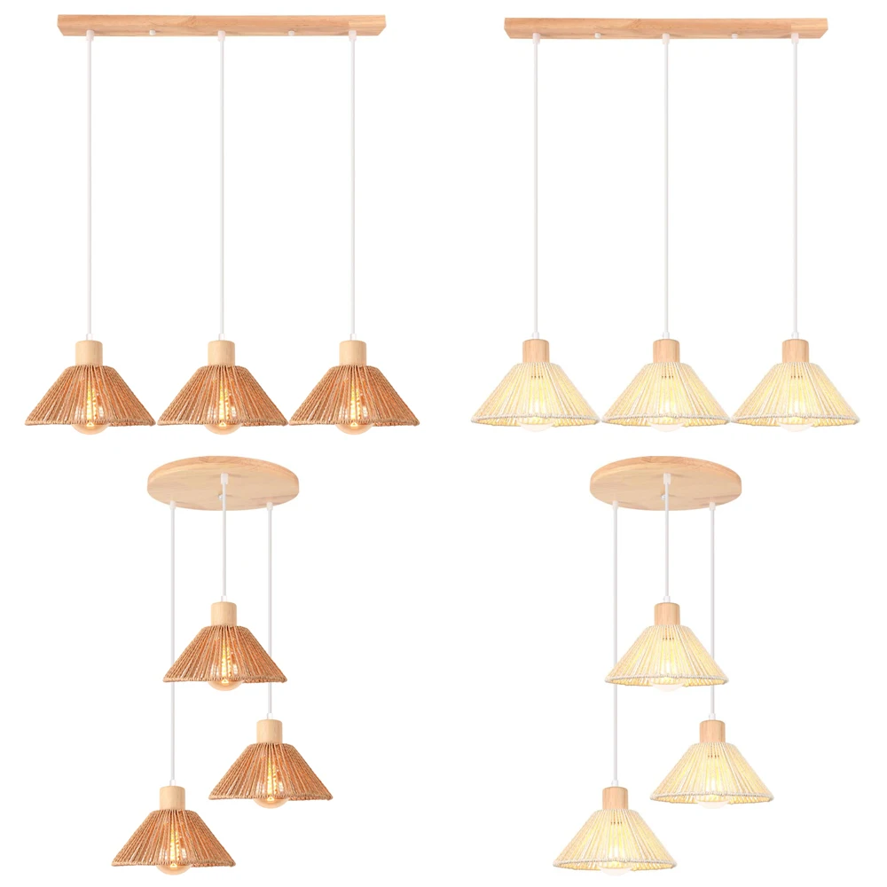 

Винтажный подвесной светильник из ротанга ручной работы в стиле ретро, подвесной светильник из пеньковой веревки для гостиной, ресторана, кухни, светильник, домашний декор