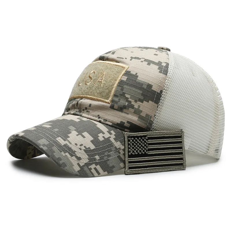 Stickers Tear Off Labels Velcro Duckbill Cap Outdoor Sun Protection CAPS Baseball Net Cap Tactical Men's Camouflage Hat B27
