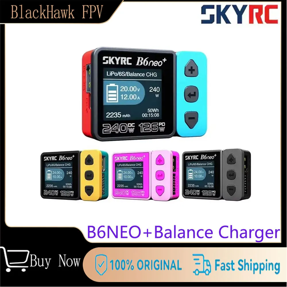 

SKYRC B6neo + Smart Charger High Power 240W PD126W Multilanguage 600mA XT60/Type-C Compact Balance Discharger for RC Hobbyists
