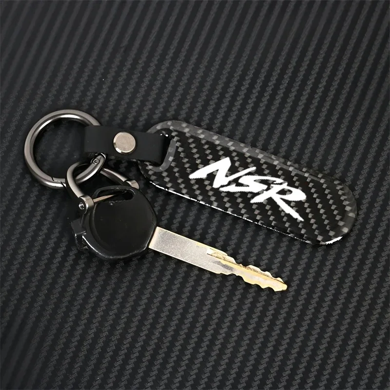 For HONDA NSR125 NSR150 NSR250 NSR 125 150 250 Motorcycle Key chain Carbon Fiber Keychain