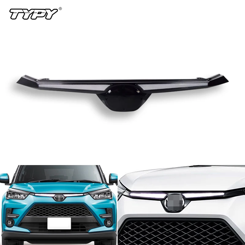 TYPY Car DRL For Toyota Raize 2020 2021 2022 2023 2024 Grille Daylight LED Front Bumper Daytime Running Light turn signal