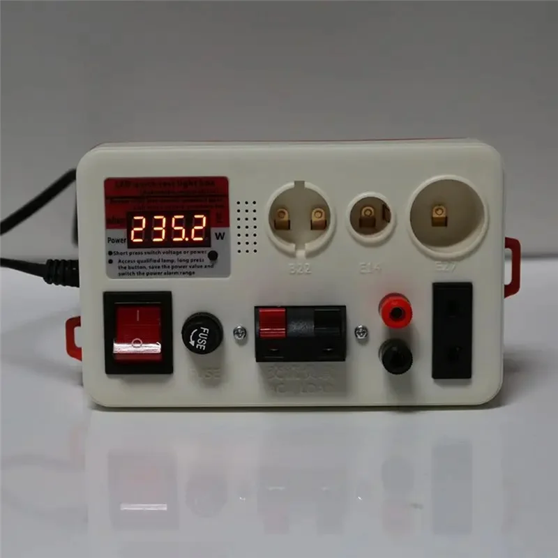 A03F-LED Light Voltage Power Tester Checkerboard Lamp Test Box LED Fast Lamp Tester With Display EU Plug
