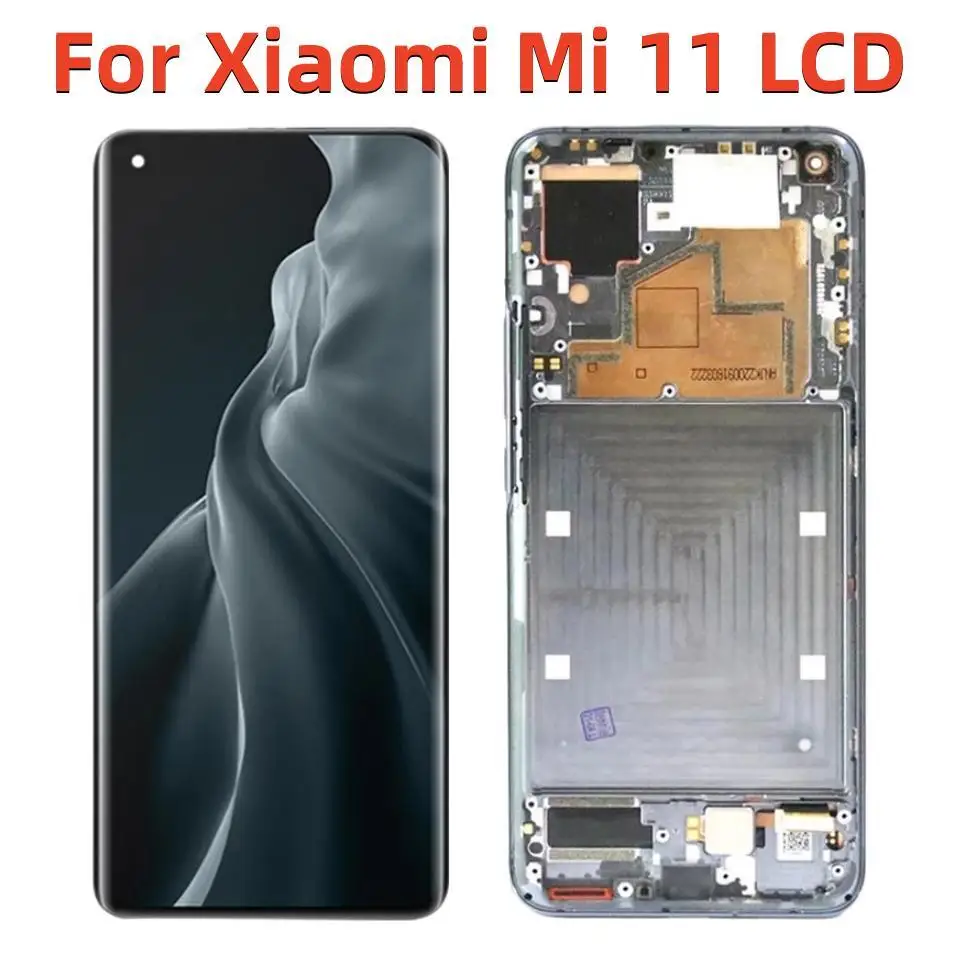 

Оригинальный ЖК-дисплей для Xiaomi Mi 11, экран с рамкой 6,81 дюйма для Mi11 M2011K2G, ЖК-дисплей с сенсорным экраном и дигитайзером в сборе