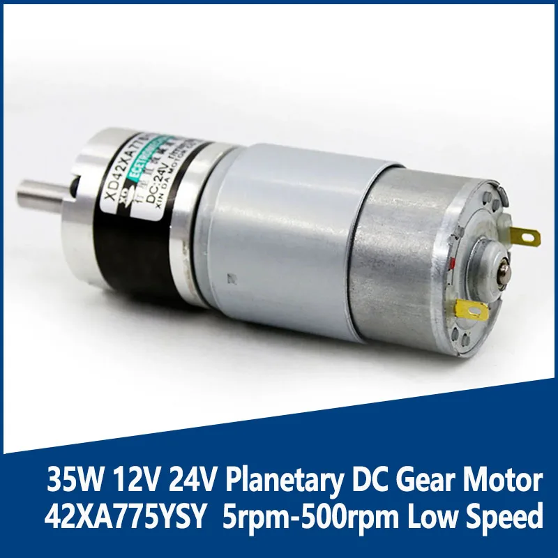 35W 12V 24V Planetary DC Gear Motor 42XA775YSY  5rpm-500rpm Low Speed Adjustable Speed CW CCW