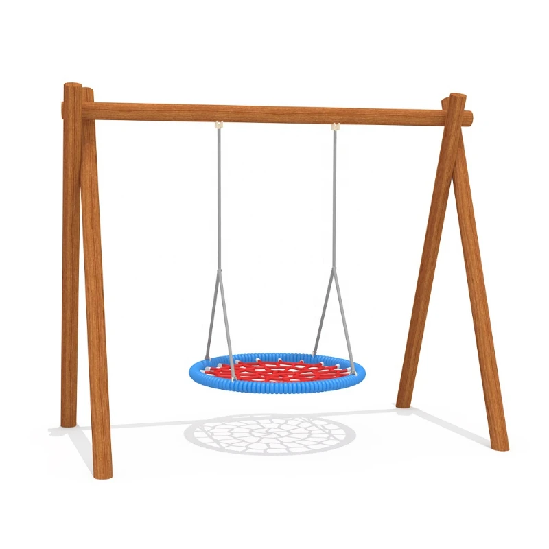 New Design Outdoor Playground Equipment Amusement Park Wooden Swing for Sale