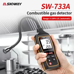 SNDWAY Combustible Gas Detector 10000PPM Natural Gas Leakage Detection Alarm Liquefied Gas Methane Tester Type-c charging