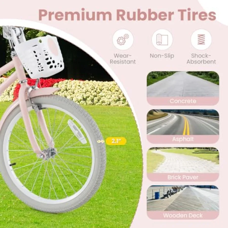 Bicicleta de 12, 14, 16 y 18 pulgadas para niños pequeños de 3 a 8 años con ruedas de entrenamiento, frenos de montaña, sillín ajustable, manillar Bask