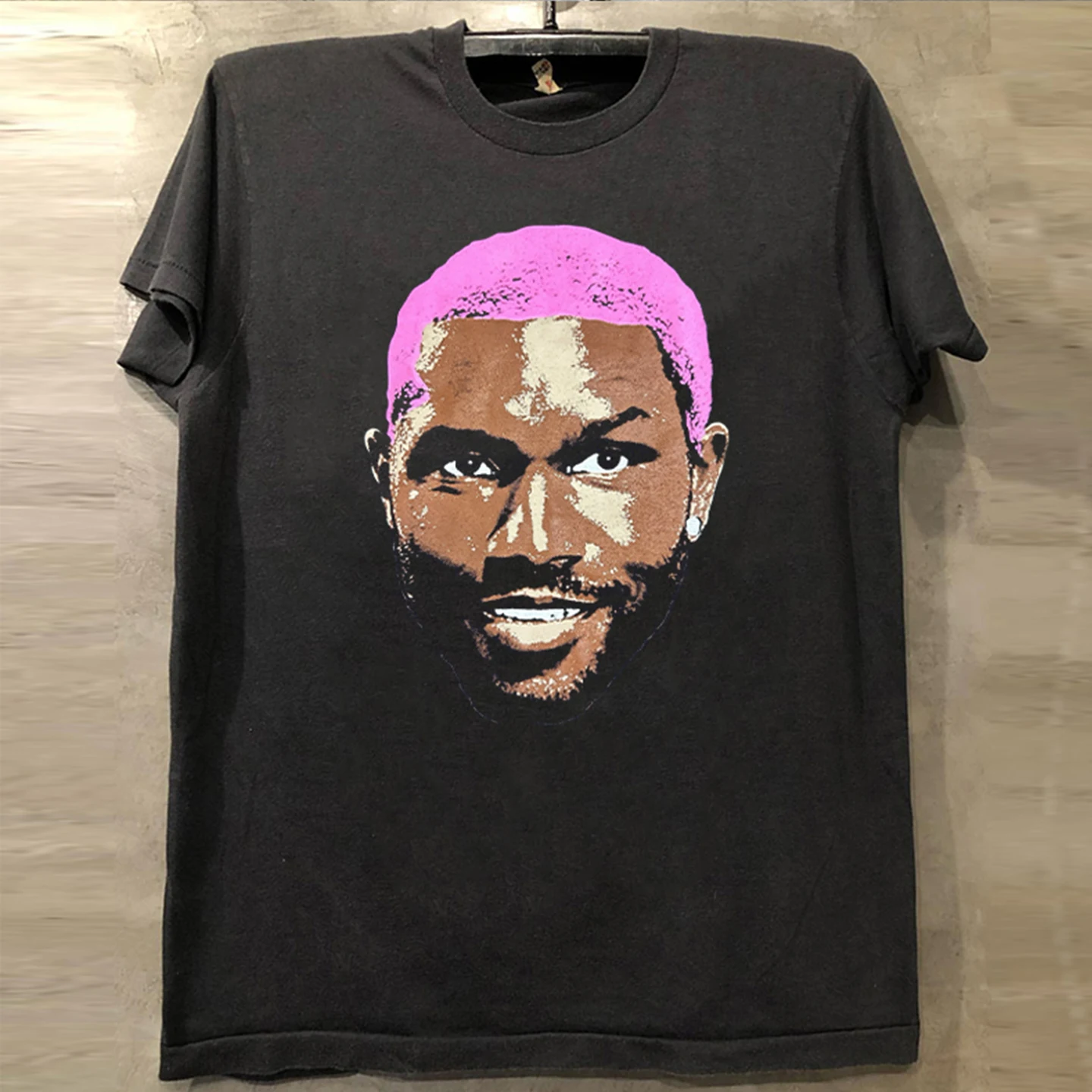 Frank Ocean Rap Artist Headshot Trendy Brand Direct Print American Short Sleeve T-Shirt Men Cotton round Neck Loose Fit Summer
