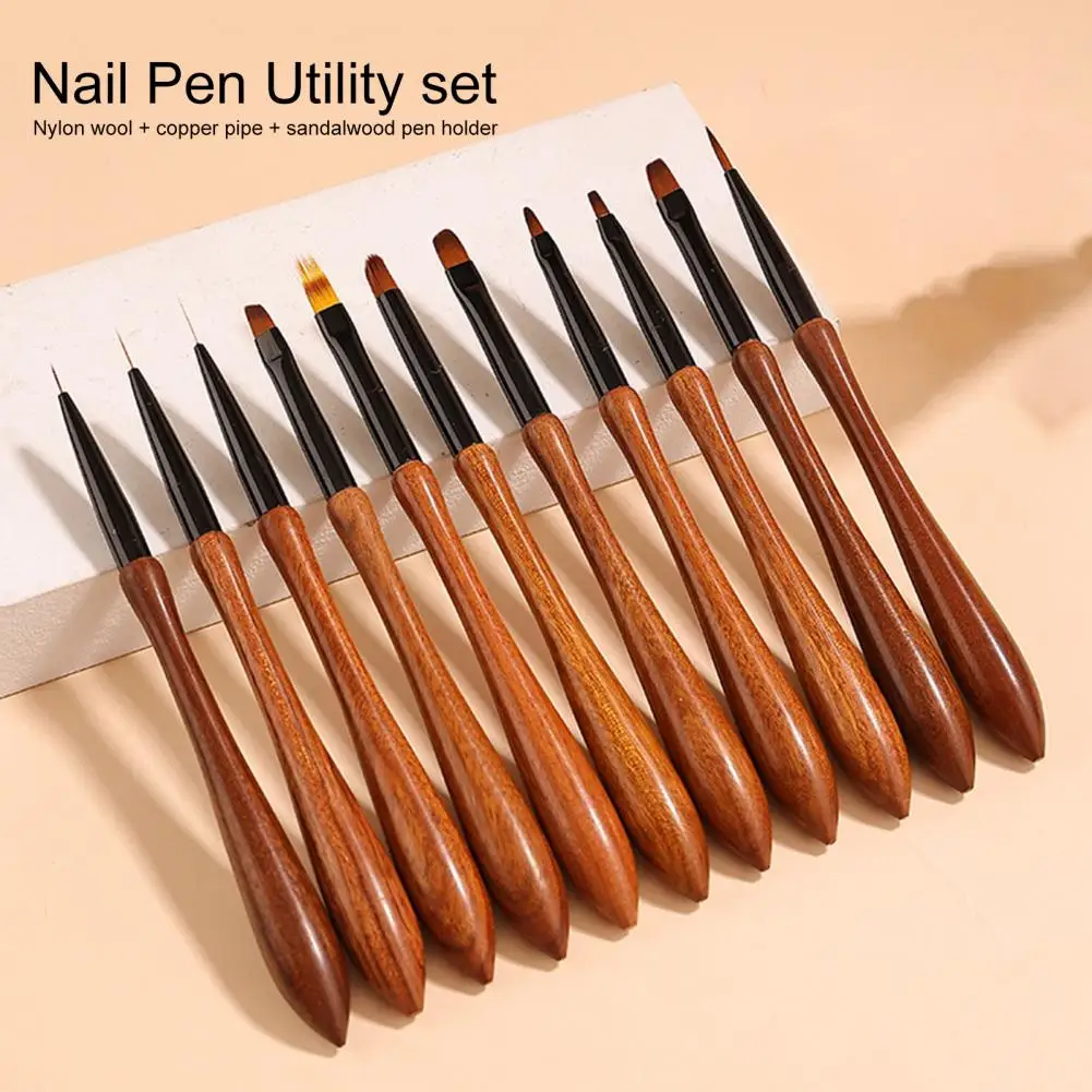 Manicure Brush Practical High Tenacity Nail Phototherapy Pen Sandalwood Pen Holder Nail Pulling Line Pen Manicure Tools