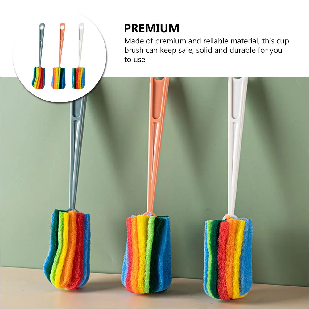 

3Pcs Bottle Cleaning Brush Reusable Cup Scrubber with Extended Handle for Deep Clean in Hard to Reach Areas Cleaning Brush