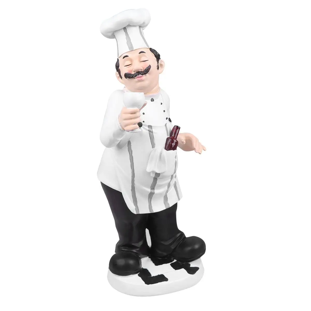 Resin Chef nament Cute Retro Style Figurine Steady Desktop Decor Kitchen Bistro Restaurant Funny Gift for Friends Family