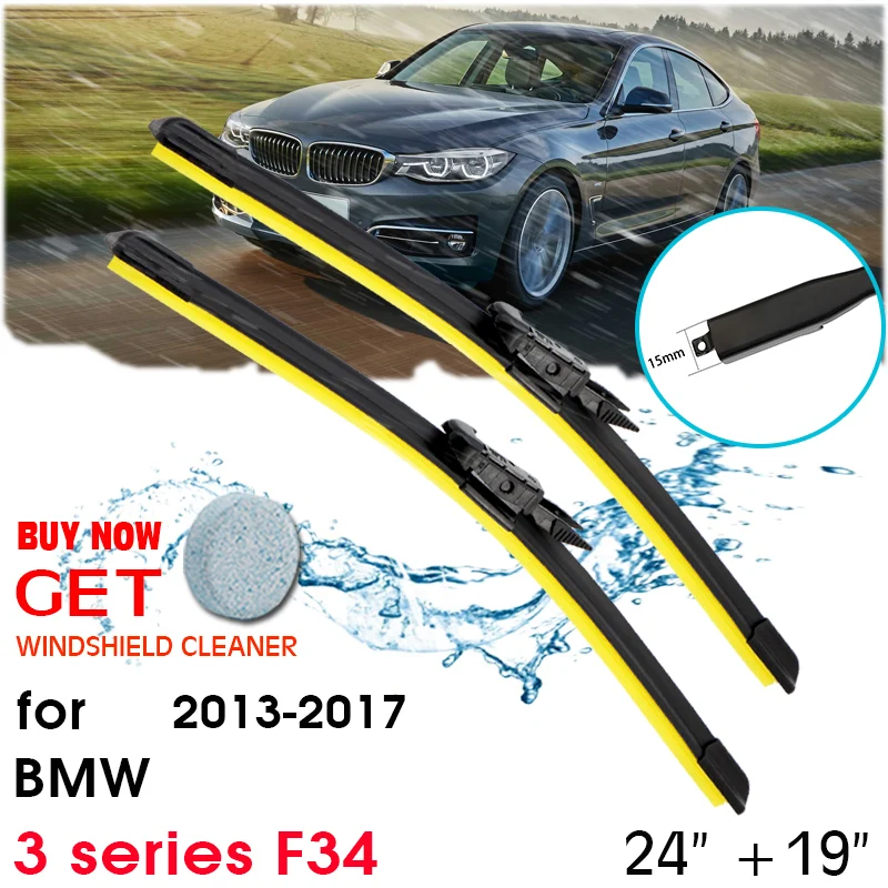 

Car Window Windshield Rubber Silicon Refill Wiper For BMW 3 series F34 2013-2017 LHD / RHD 24"+19" Car Accessories