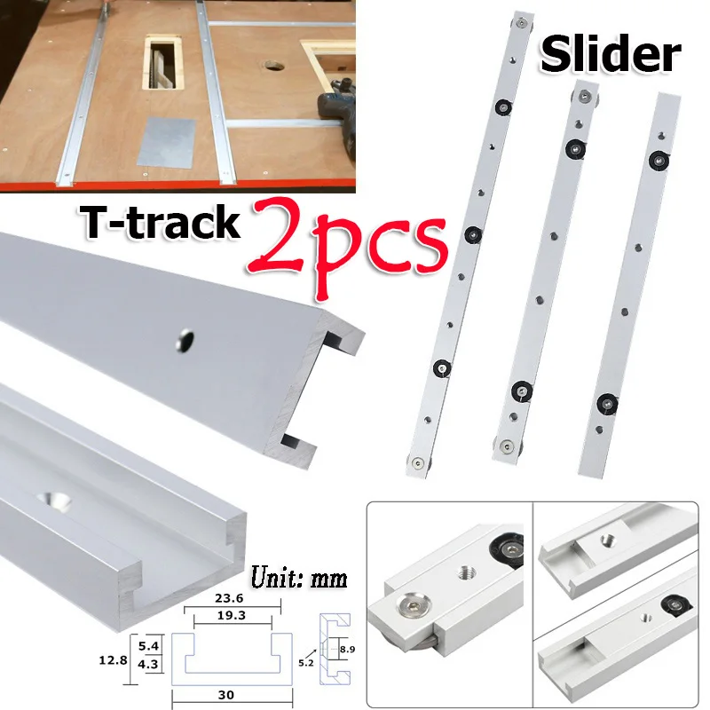 Aluminium Alloy T-tracks Slot Miter Track And Miter Bar Slider Table Saw Miter Gauge Rod Woodworking Tool DIY