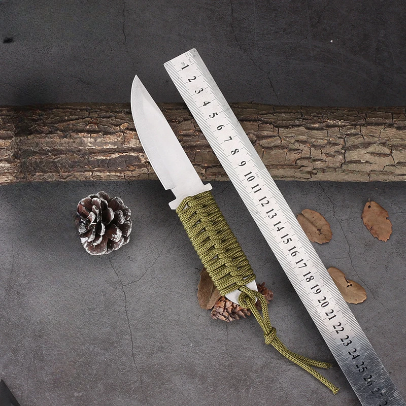 2024 New outdoor stainless steel camping knife, suitable for cutting knife, fruit knife, field survival knife