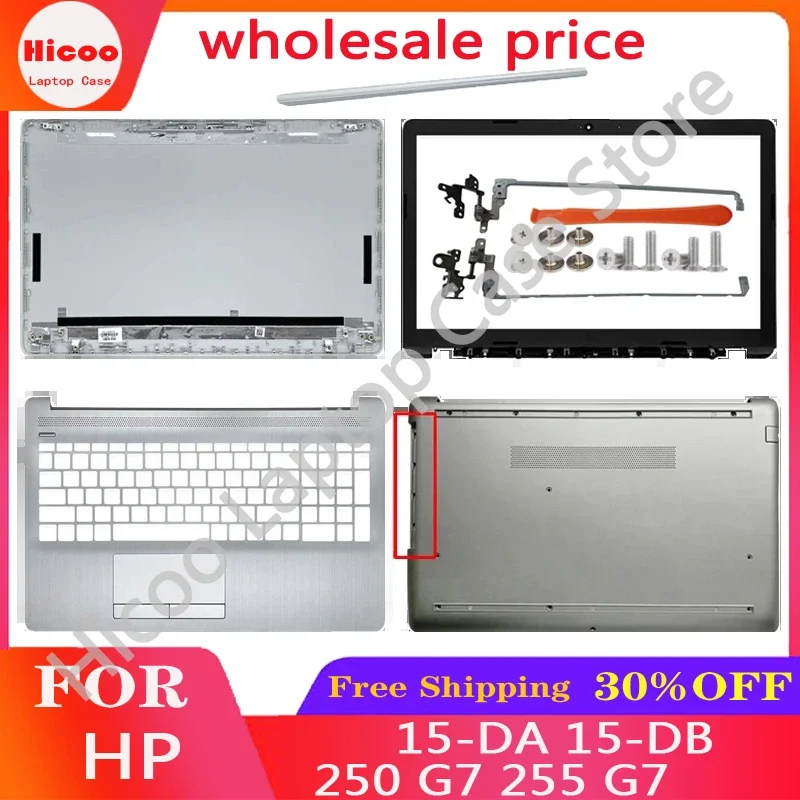 

FOR HP 15-DA 15-DB 250 G7 255 G7 Cover Laptop LCD penutup belakang/depan Bezel/engsel/Palmrest/casing bawah perak L20434-001