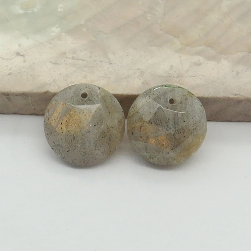 

Натуральный лабрадорит, кабошон, серьги, бусины 14x5 мм, 2,9 г, полированные ювелирные изделия ручной работы, камни, переднее сверление