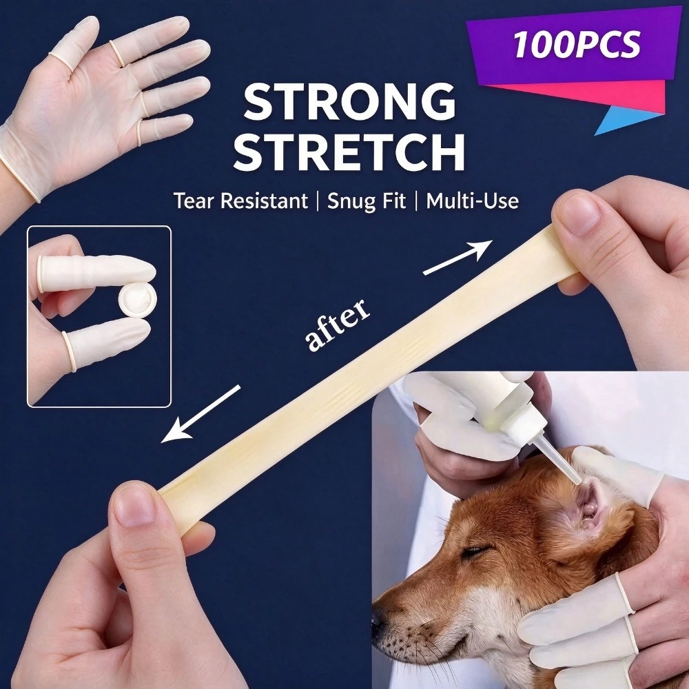 20/100PCS Disposable Anti-Static Latex Finger Cots Non-slip Rubber Fingertip Sleeves Industrial Finger Protective Covers
