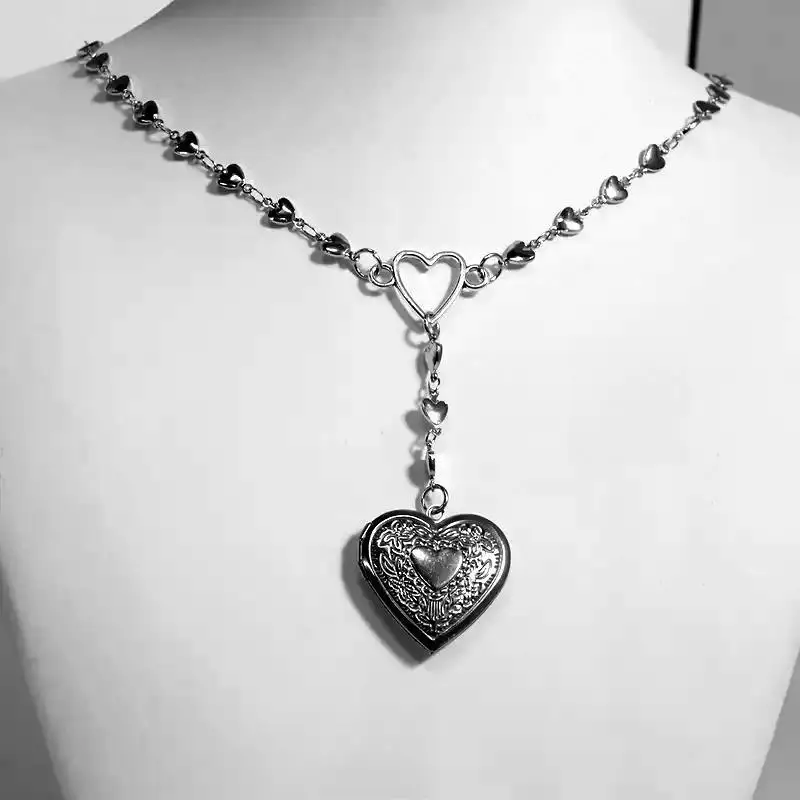 Walnut Heart Necklace, Punk Jewelry, Can Open Heart, Bow, Y…