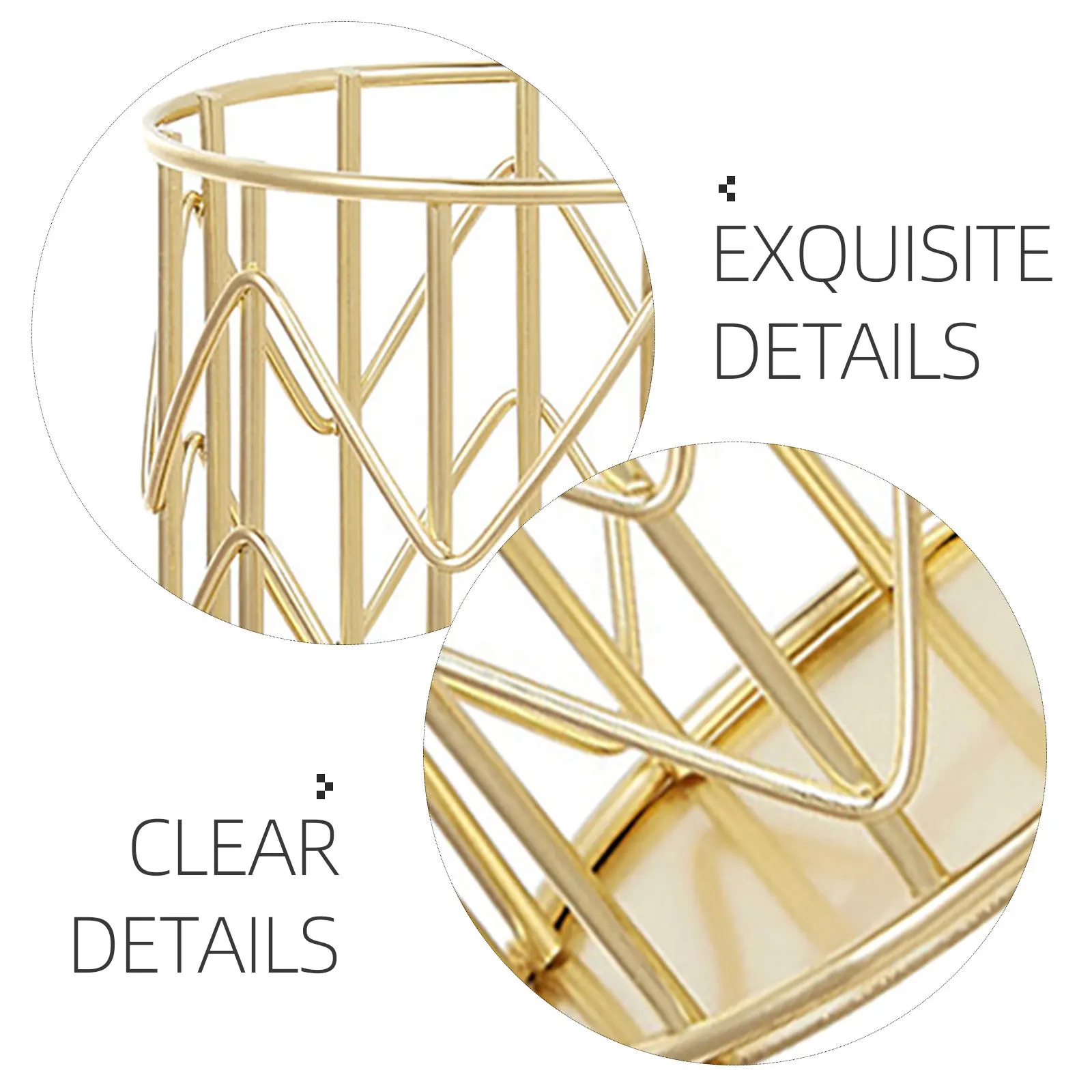 Iron Pen Holder Desktop Organizer Gold Plated Rust Resistant Storage Cup for Pens Makeup Brushes Chopsticks