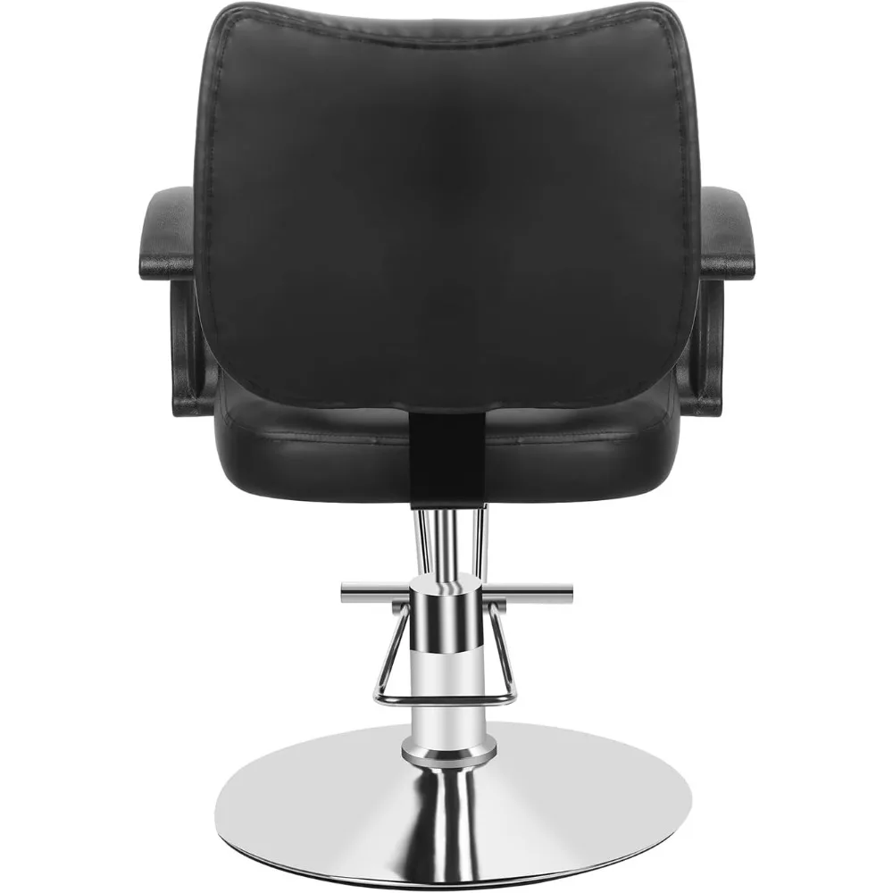 كرسي صالون الشعر، كراسي الحلاق الهيدروليكية لصالون الحلاقة، كراسي صالون تصفيف دوارة شديدة التحمل وقابلة للتعديل، جلد صناعي #5