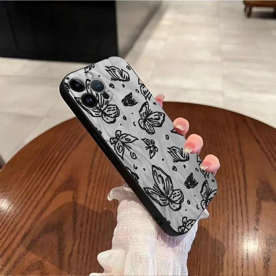 حافظة لهاتف آيفون X XS XR 11 17Air 13 Mini 15 Plus 12 14 SE 7 8 17 16 Pro Max فراشة جميلة #6