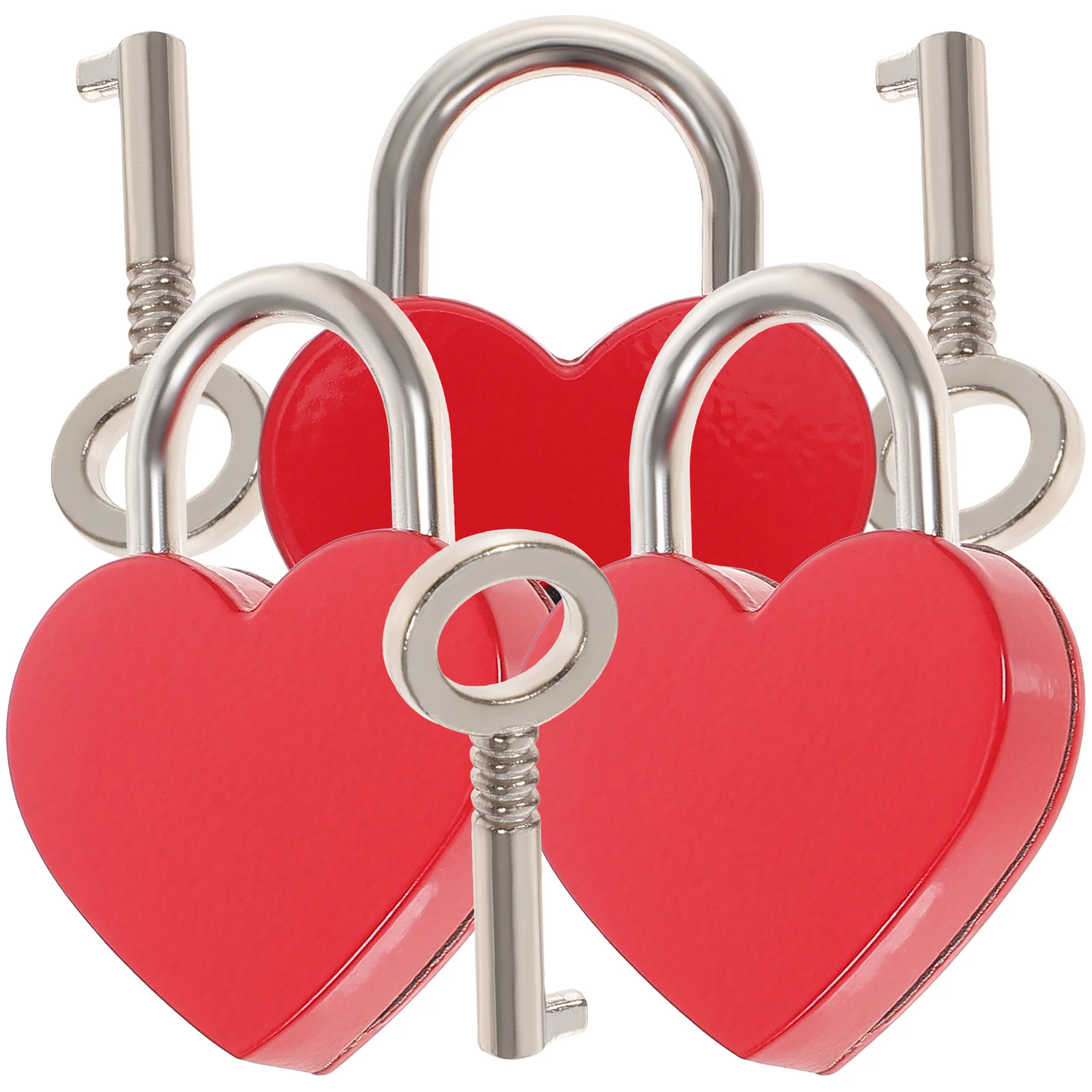 

3Sets Heart Shaped Small Padlocks Keyed Mini Love Locks for Suitcase Diary Jewelry Box Bag Decoration Zinc Alloy Locks