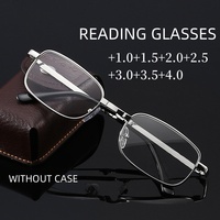 Anti-Blue Light Blocking Fashion Reading Glasses Full-Frame Metal Eyewear HD Ultra Light Portable Eyewear for Men Women