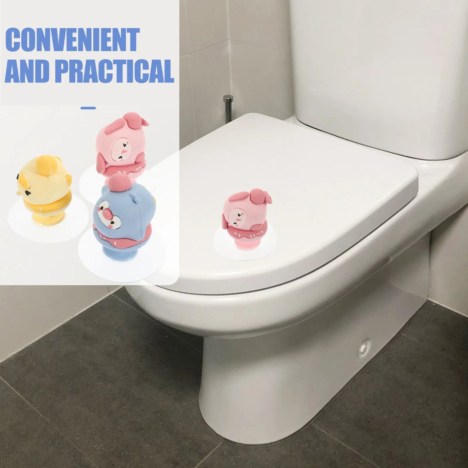 

3Pcs Toilet Seat Lifter No Drill Adhesive Wall Free Bathroom Accessory for Home Office Hotel Elderly