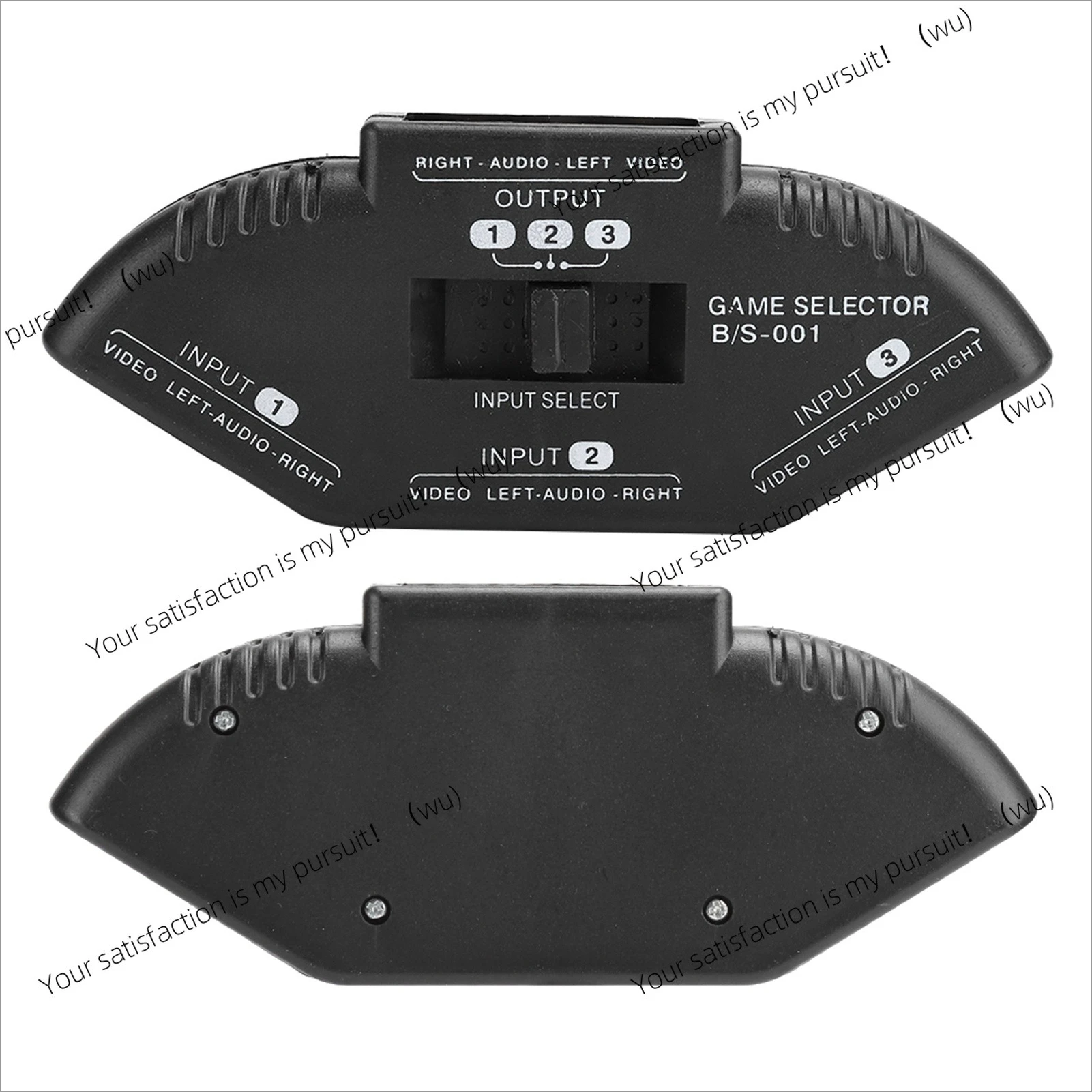 3 in 1 out Audio/Video Splitter with AV Cable Selector, Suitable for DVD/VCD/VCR Three-Way Splitter Audio/Video Converter