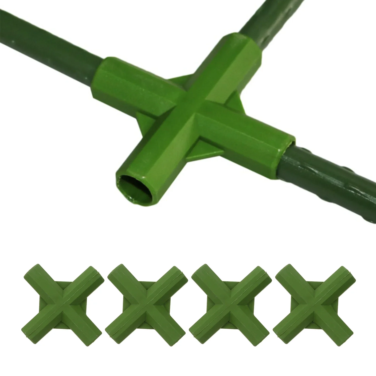 10pcs 3-way 4-way Plant Frame Connectors Right/Flat Angle 11mm Plastic Stake Edging Corner Support Greenhouse Gardening Supply