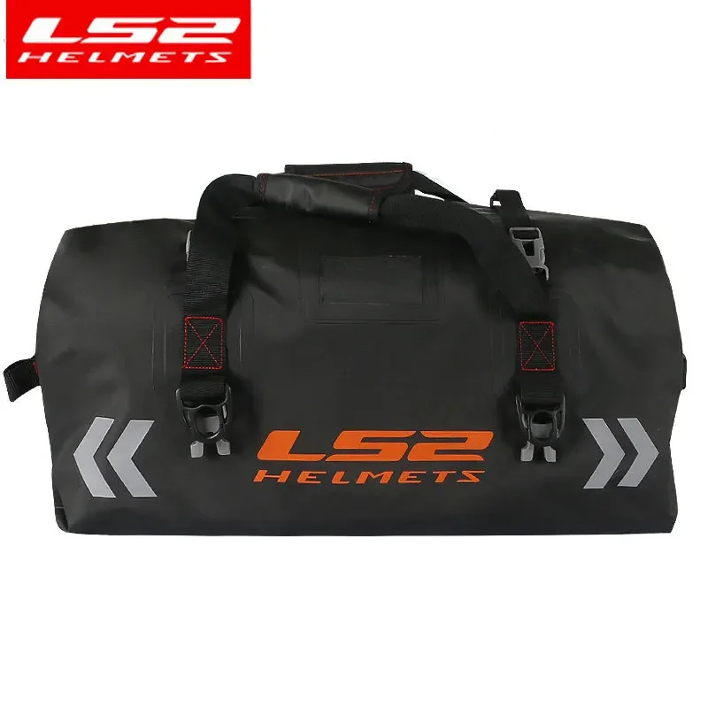 

LS2 Motorcycle Backpack Waterproof Motorbike Saddle Bag Cruiser Tail Bag Reflective Motorcycle Multifunction 66L Large Capacity