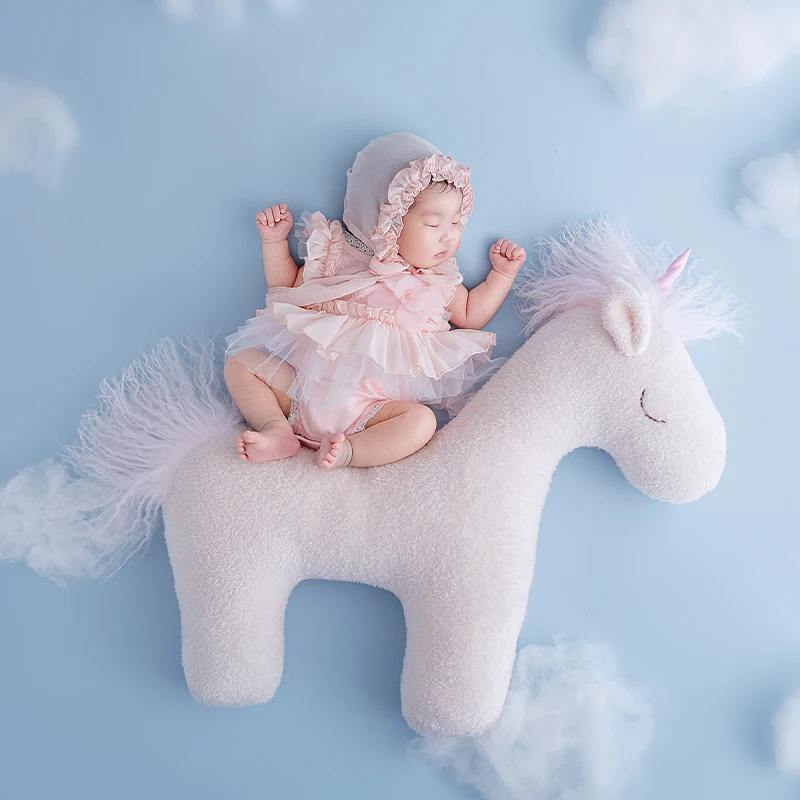 1 قطعة 60 سنتيمتر * 40 سنتيمتر رائعة يونيكورن ألعاب من نسيج مخملي الوليد التصوير الدعامة لطيف محشوة الانتحال تبادل لاطلاق النار لعب الأطفال هدية عيد ميلاد وسادة #6