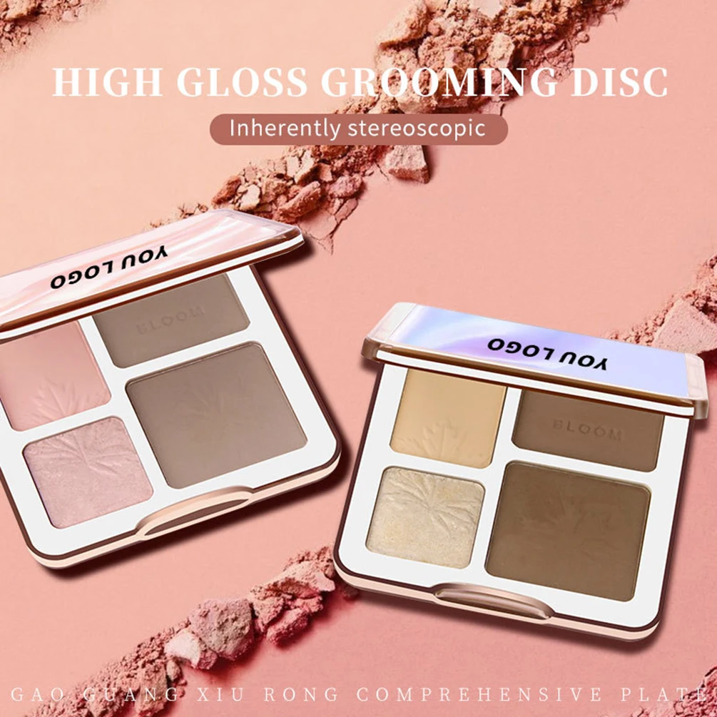 Private Label Contour Concealer Blush Palette DIY Custom Logo Highlighter Contouring Palette Brighten Three-dimensional Makeup