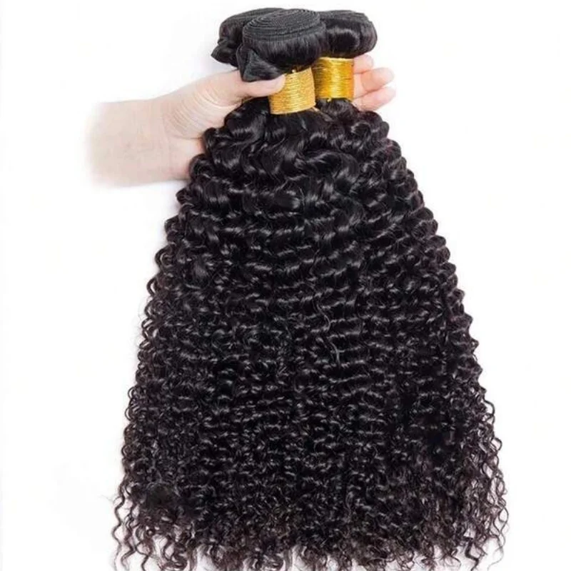 30 32 Polegada pacotes encaracolados cabelo humano kinky encaracolado feixes de cabelo humano 100% não processado cabelo virgem brasileiro trama dupla para mulher