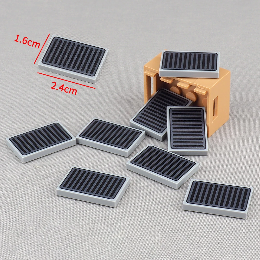 MOC 10PCS Printed 26603 Horizontal Slot Exhaust Building Blocks House Scene Baseboard Vehicle Pattern Brick Particle Toys Gifts
