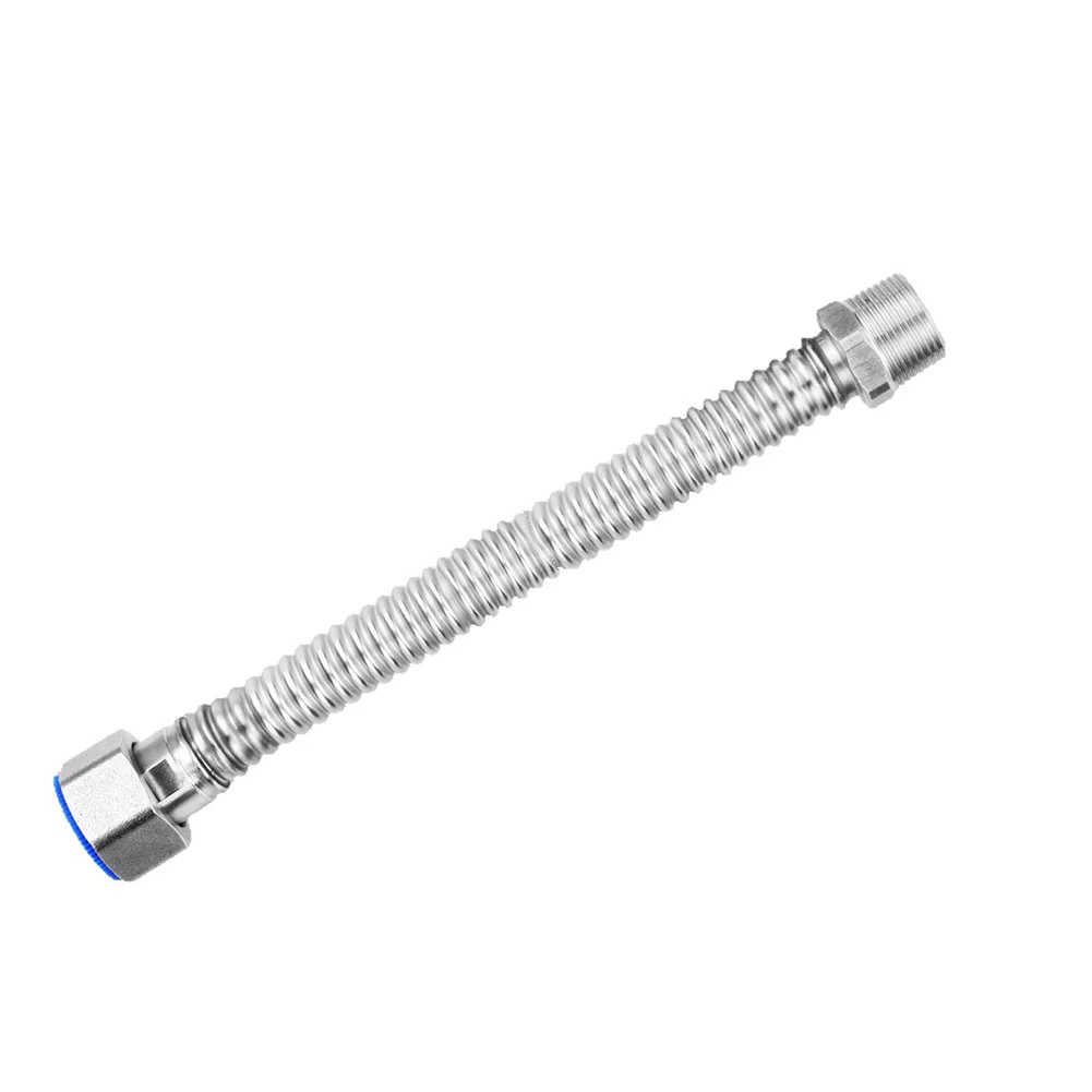 

Гофрированный шланг из нержавеющей стали 40 см G1/2 DN15 для унитаза, раковины и ванны с защитой от протечек и термостойким внутренним слоем